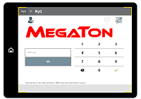 MyQ - Пример интерфейса входа в систему для встроенного терминала (Embeded Terminal) c интегрированным интерфейсом пользователя на МФУ HP FutureSmart3