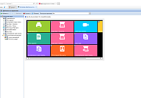 MyQ - страница конфигурирования основных параметров решения, показана закладка с параметрами кастомизации встроенного терминала (Embeded Terminal). Возможно произвести кастомизацию под каждый поддерживаемой системой бренд МФУ.